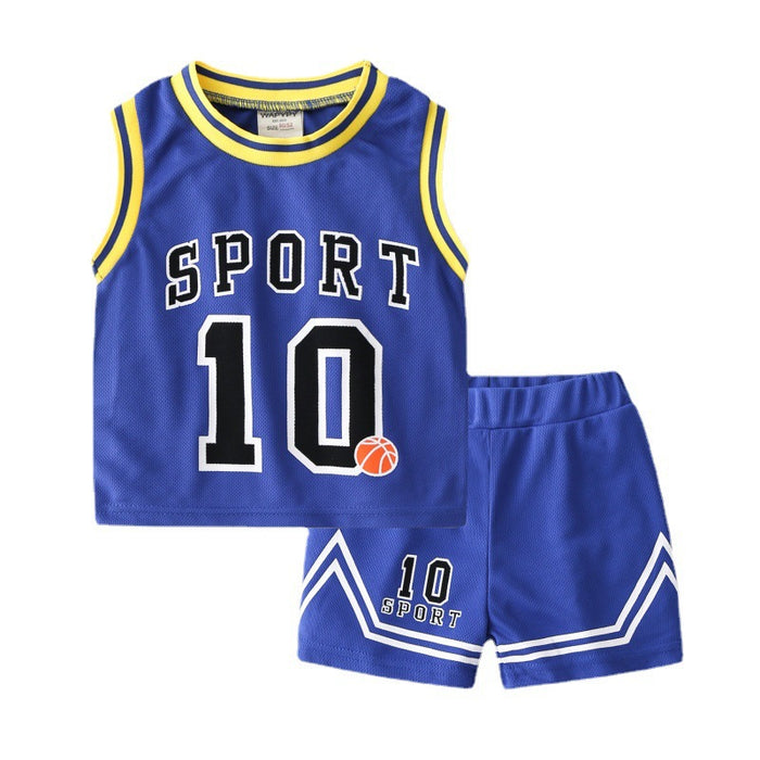 Abbigliamento da basket per bambini Tute Gilet da bambino Completo da ragazzo Felpa in due pezzi Stile estivo
