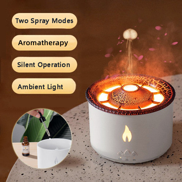 Neuer kreativer Ultraschall-Luftbefeuchter für ätherische Öle, Vulkan-Aromatherapie