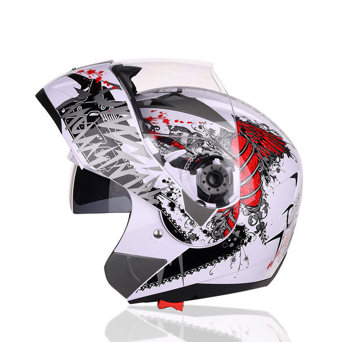Capacete de motocicleta meio capacete antiembaçante protetor solar lente dupla capacete integral