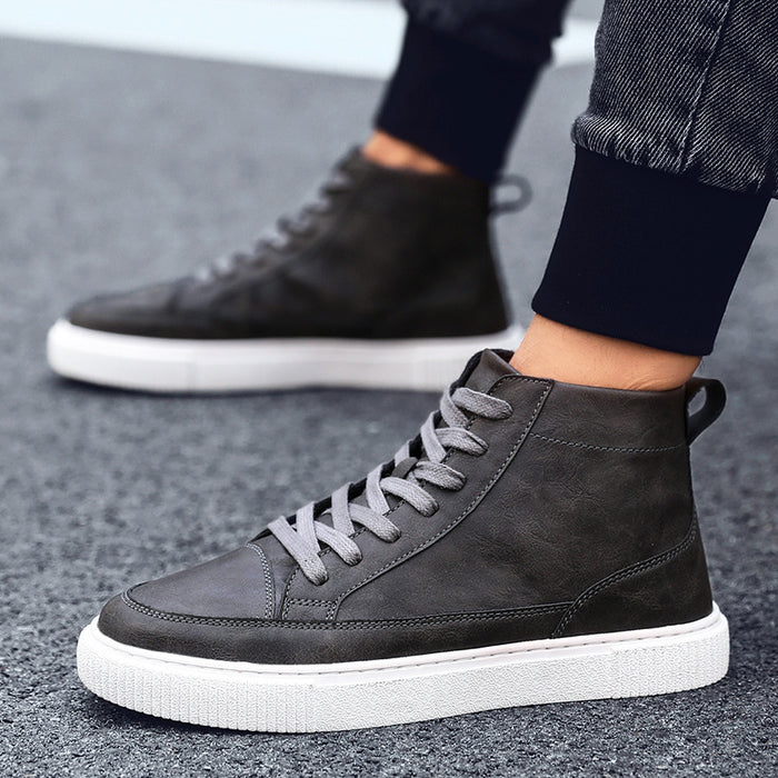 High-Top Sneakers Casual Leather Top Handmade Sneakers Shoes