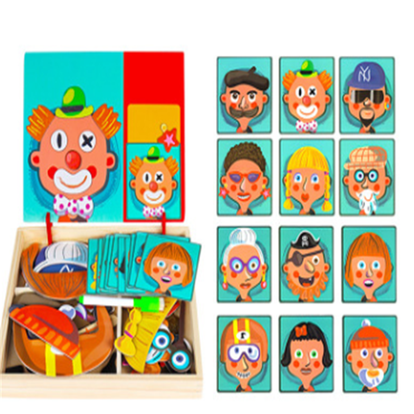 Puzzle magnetico in legno giocattoli per bambini scatola di puzzle 3D figura animali circo scrittura tavolo da disegno giocattoli educativi per bambini