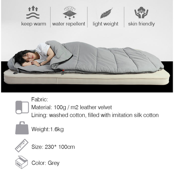 Saco de dormir para adultos para acampar al aire libre, engrosamiento de invierno para adultos, protección contra el frío, ensanchamiento único