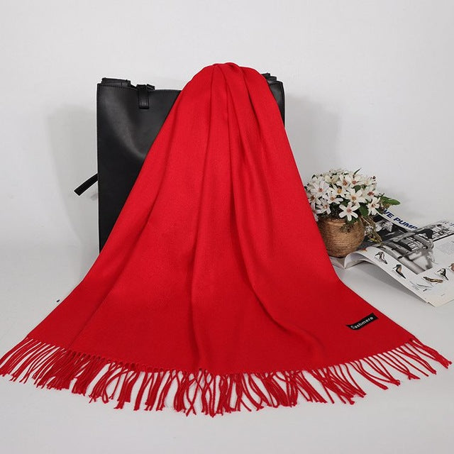 Bufanda de Cachemira de Invierno para mujer, bufandas de marca de lujo para mujer,