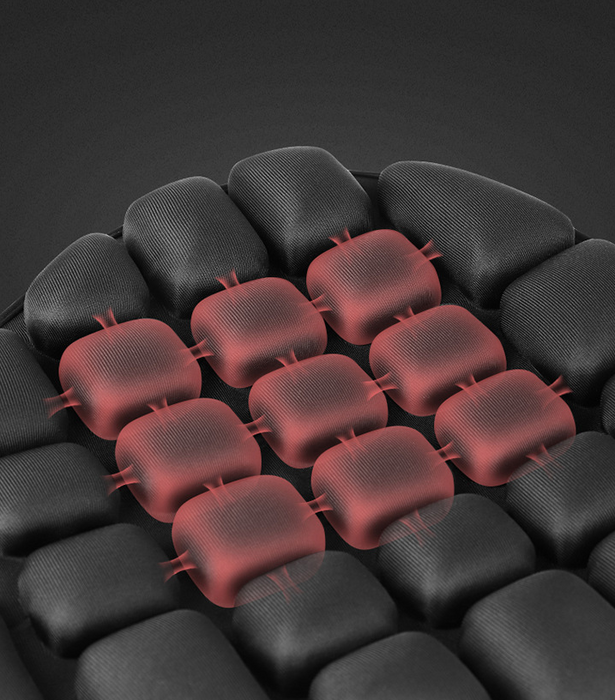 Airbag tridimensionale per cuscino moto