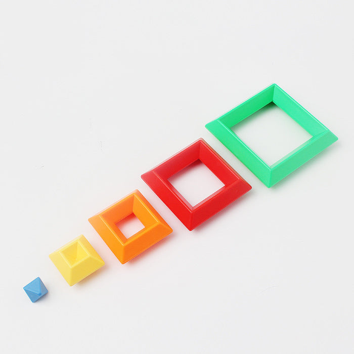 Crianças arco-íris torre anel de madeira jenga cor conjunto cognitivo formas blocos de construção montessori brinquedos educativos para crianças