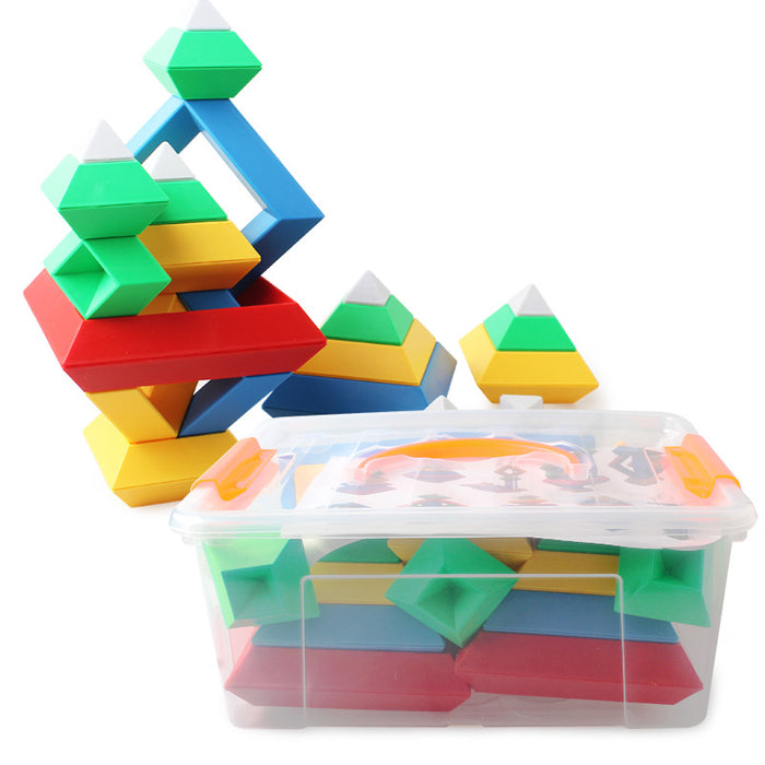 Anneau tour arc-en-ciel en bois pour enfants, ensemble cognitif de couleur Jenga, blocs de construction, jouets éducatifs Montessori pour enfants