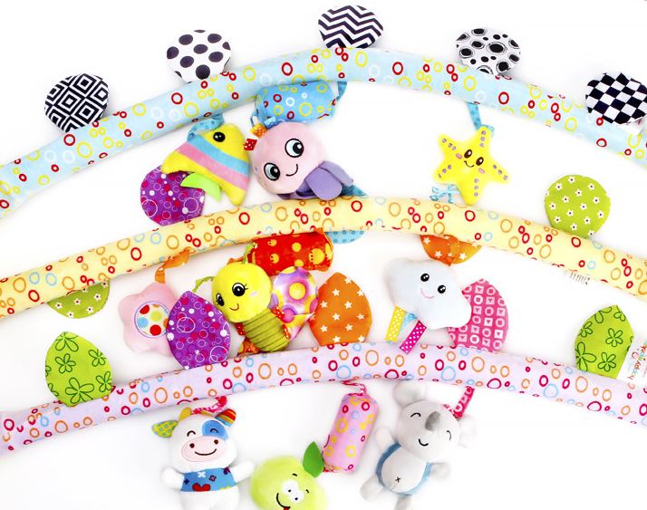 Brinquedos móveis musicais para bebês, carrinho de cama, chocalhos de pelúcia, brinquedos para bebês de 0 a 12 meses, infantil