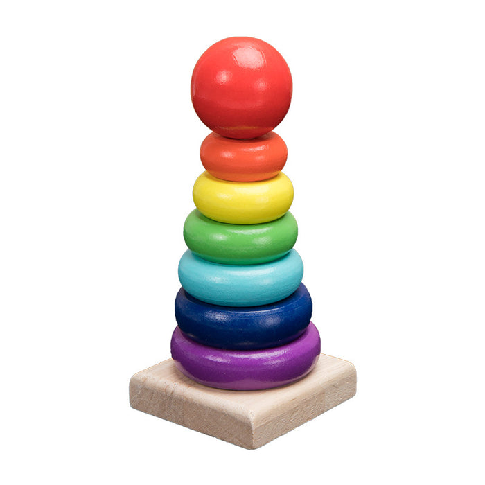 Brinquedos de madeira chocalhos brinquedo educacional blocos arco-íris montessori bebê colorido crianças música