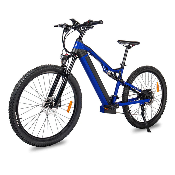 Bicicleta eléctrica de 500 W - Bicicleta eléctrica azul de 27,5 pulgadas 500 W 48 V 27 velocidades - Motor Bafang
