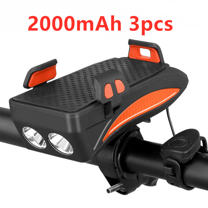 Support de téléphone pour moto et vélo, charge pour téléphone portable avec sonnette de vélo, batterie externe, lampe avant de vélo, lampe de poche