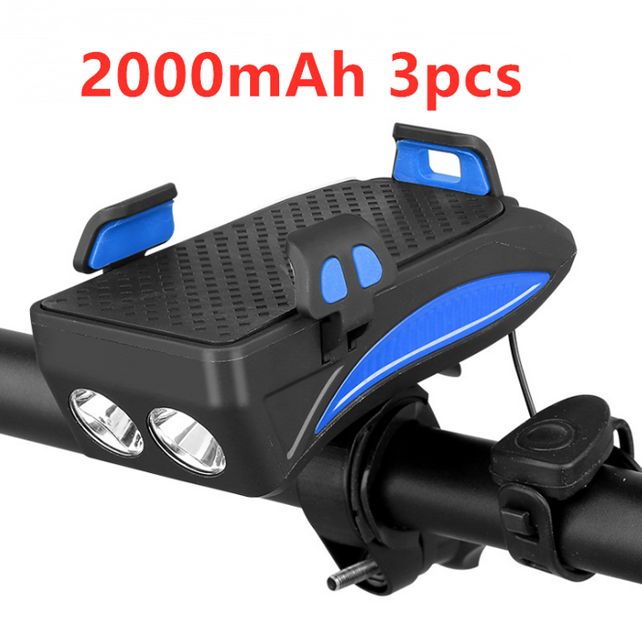 Support de téléphone pour moto et vélo, charge pour téléphone portable avec sonnette de vélo, batterie externe, lampe avant de vélo, lampe de poche