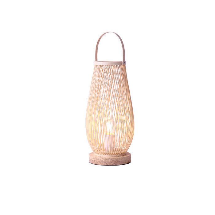 Lampada da comodino per hotel in stile giapponese Tessitura moderna e minimalista in bambù