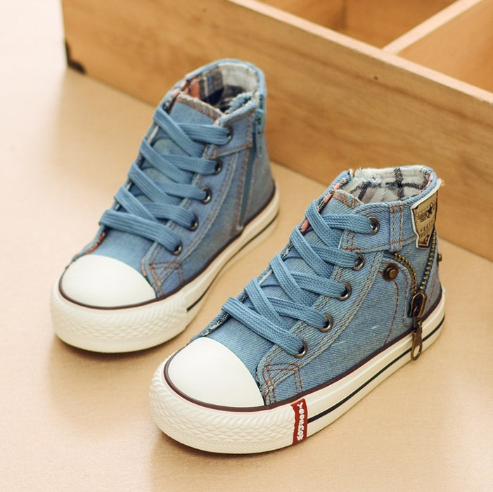 Children Casual Shoes Boys Girls Sport Shoes Breathable Denim Sneakers Kids Canvas Shoes Baby Boots