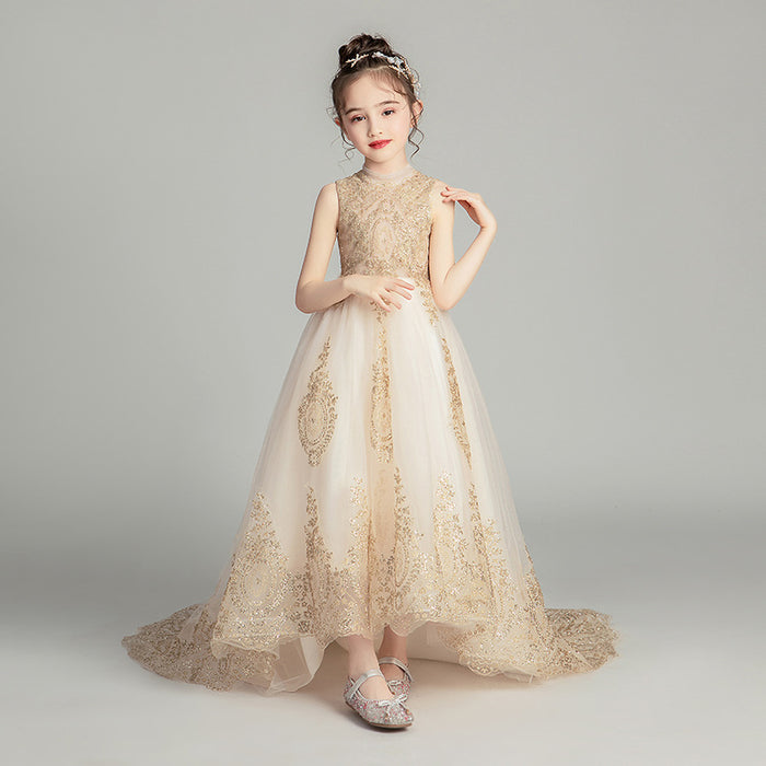 Children dress princess dress girl tail evening dress