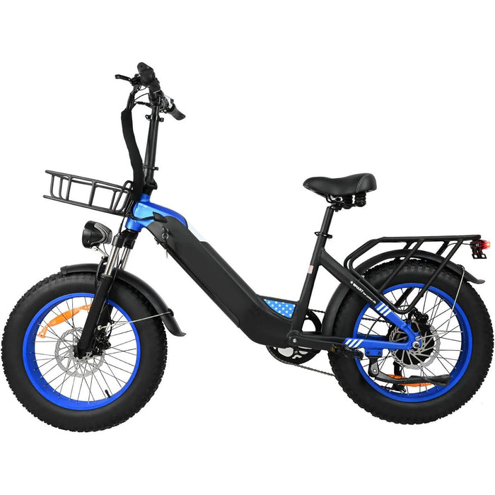 Bicicleta eléctrica con motor de 500W para adultos, bicicleta con neumáticos anchos de 20 x 4 pulgadas, bicicleta eléctrica de montaña con batería extraíble de 7 velocidades 48V 25MPH