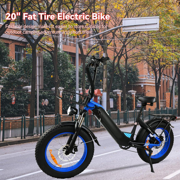 Bicicleta eléctrica con motor de 500W para adultos, bicicleta con neumáticos anchos de 20 x 4 pulgadas, bicicleta eléctrica de montaña con batería extraíble de 7 velocidades 48V 25MPH