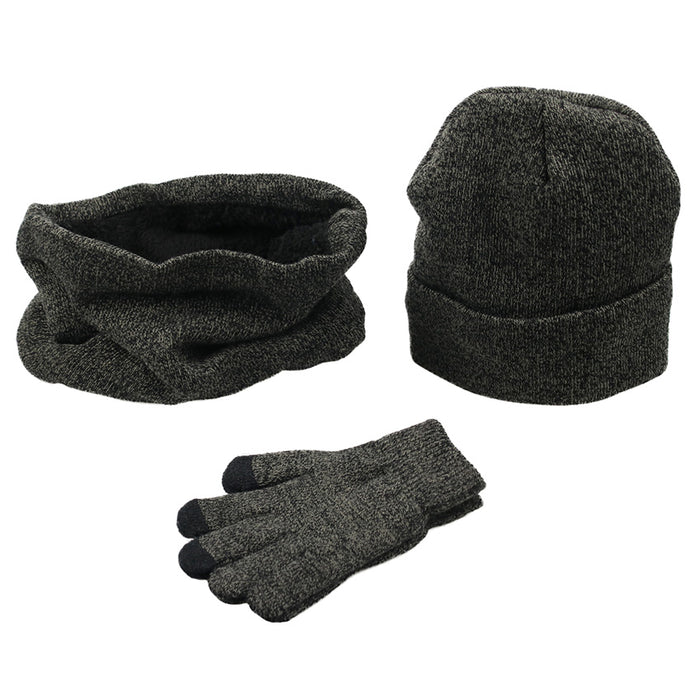 Herren Winter Mütze, Schal & Handschuhe Set 3-Teile