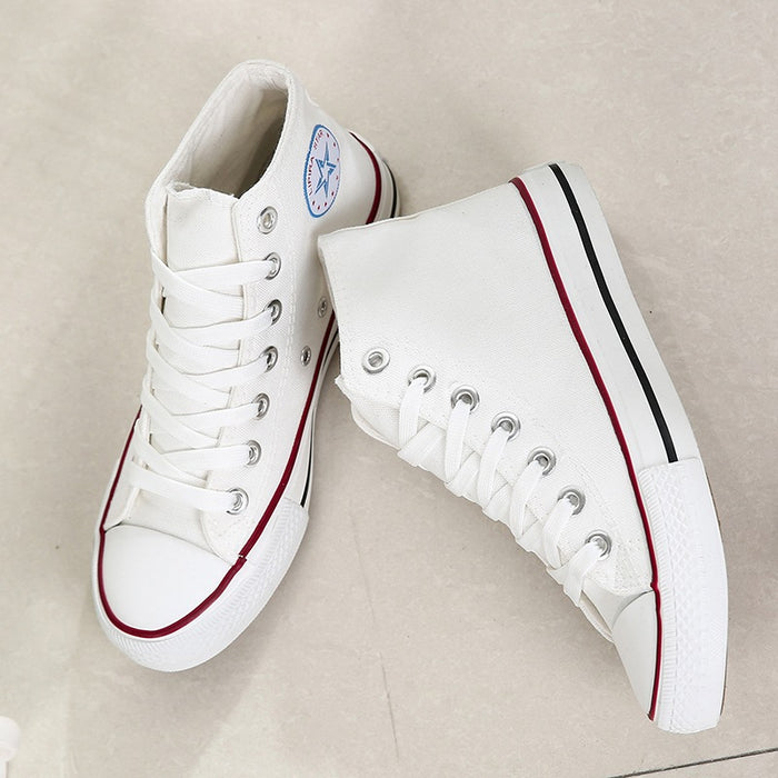 Four Seasons Men's High Top Canvas Shoes New Fashion Trendy Korean Breathable Student Board Shoes