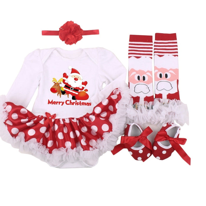 Set di vestiti per neonati regalo di Natale in quattro pezzi
