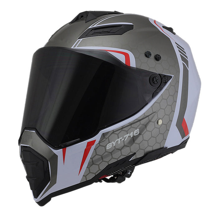 Hermoso casco todoterreno para motocicleta de cobertura completa
