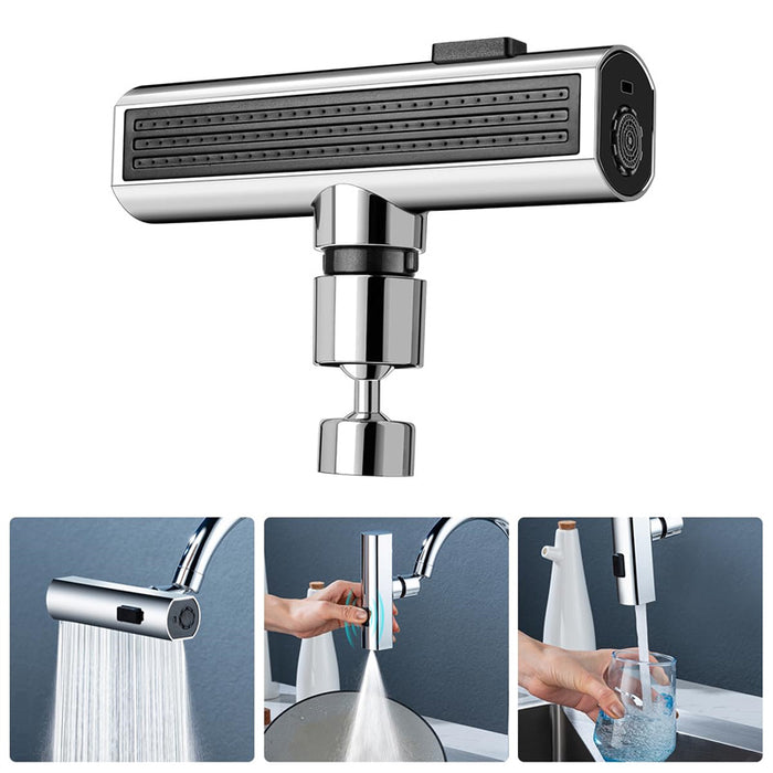 Torneira de cozinha com saída cascata, à prova de respingos, borbulhador rotativo universal, multifuncional, extensão de bico de água, utensílios de cozinha