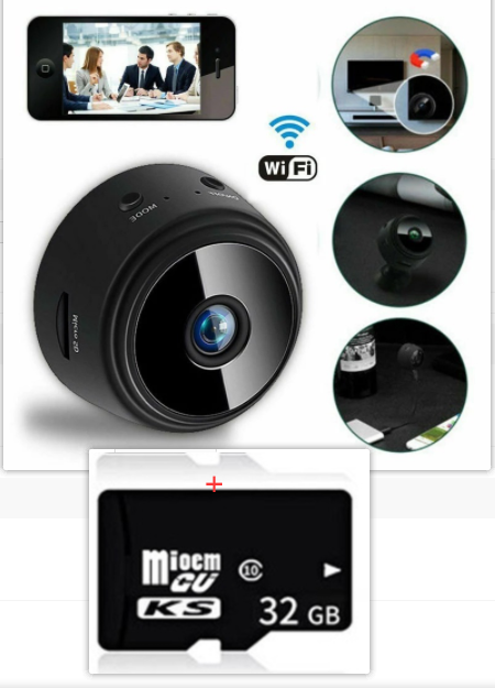 A9 Telecamera di sicurezza con aspirazione magnetica Telecamera HD Visione notturna a infrarossi intelligente per la casa