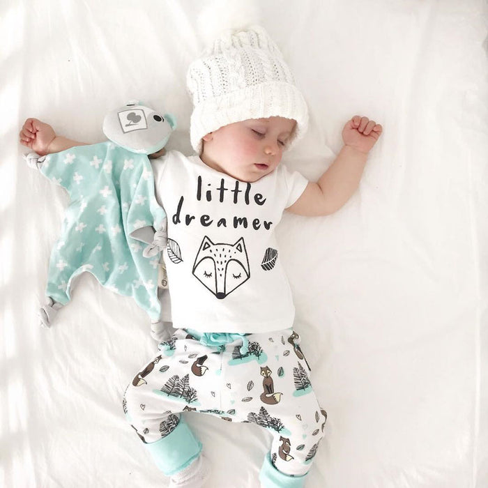 Conjunto de roupas para bebês recém-nascidos, camisetas + calças, roupas para meninos e meninas