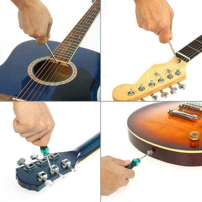 Kit de reparación y cuidado de guitarra.