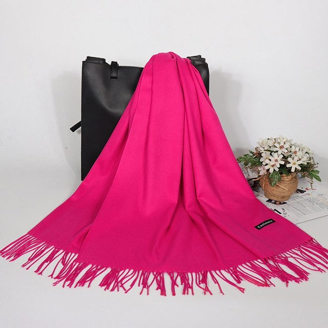 Bufanda de Cachemira de Invierno para mujer, bufandas de marca de lujo para mujer,