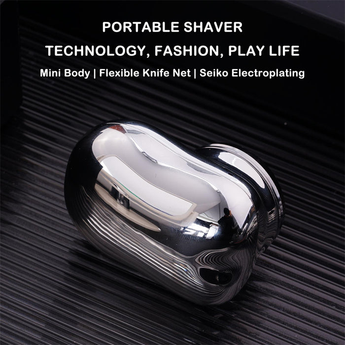 Mini afeitadoras inalámbricas portátiles para hombre, Afeitadora eléctrica recargable por USB, máquina de afeitar de tamaño pequeño, indolora, húmeda y seca