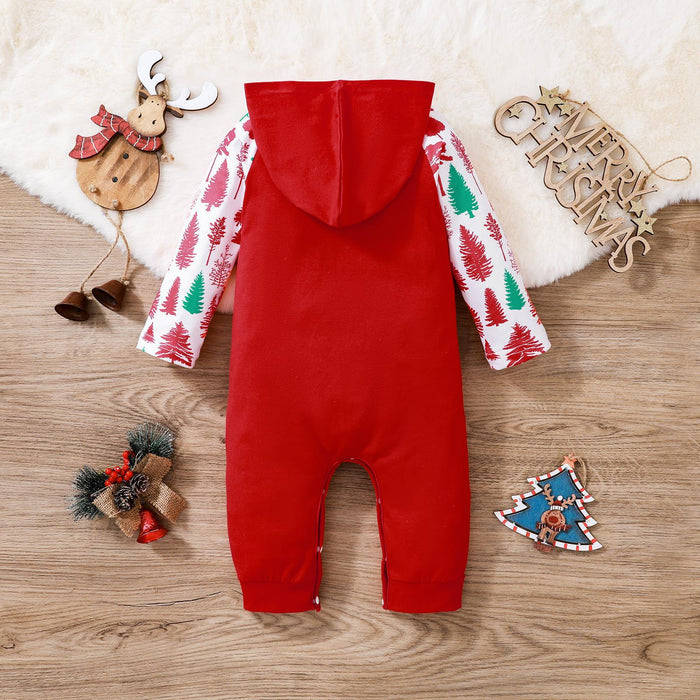 Roupas infantis de natal novas mangas compridas com capuz de uma peça longa escalada roupas infantis