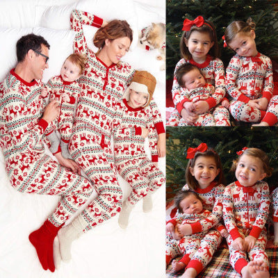 Christmas Parent-Child Suit Printing Home Service Pajamas Two-Piece