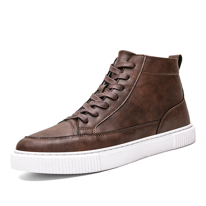 High-Top Sneakers Casual Leather Top Handmade Sneakers Shoes