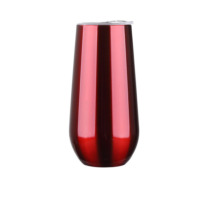 Bicchiere da vino in vetro a forma di U in acciaio inossidabile