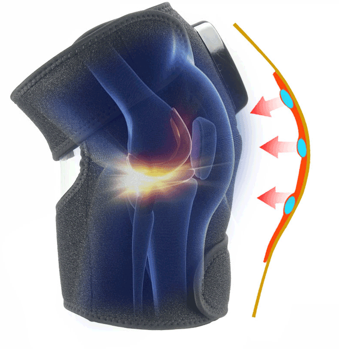 Masseur électrique de genou à chauffage infrarouge, enveloppement de soutien des articulations du coude, thérapie par Vibration, Machine de physiothérapie, soulagement de la douleur
