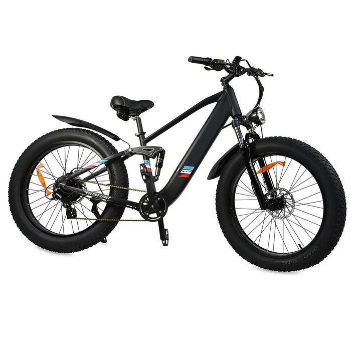 Bicicleta elétrica com motor de 500 W para adultos - bateria removível de velocidade de 25 MPH 48 V 12AH, bicicleta elétrica com pneu gordo de 26 polegadas