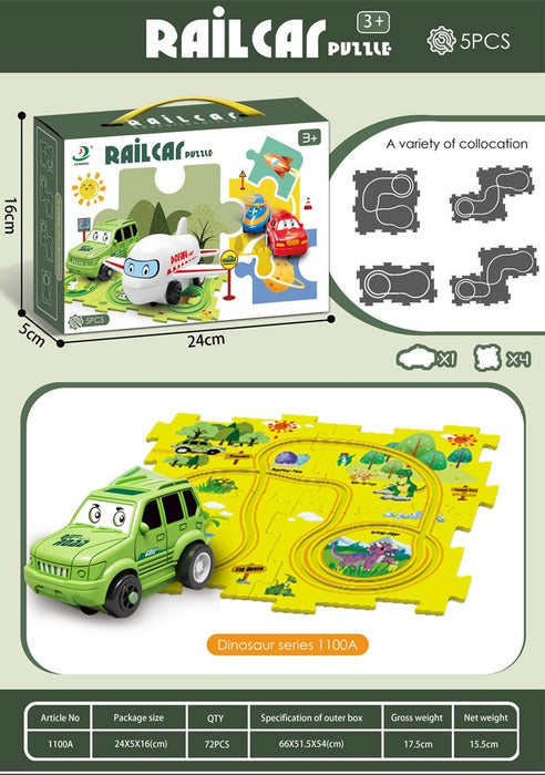 Puzzle fai da te con scena multifunzionale giocattolo per vagone elettrico