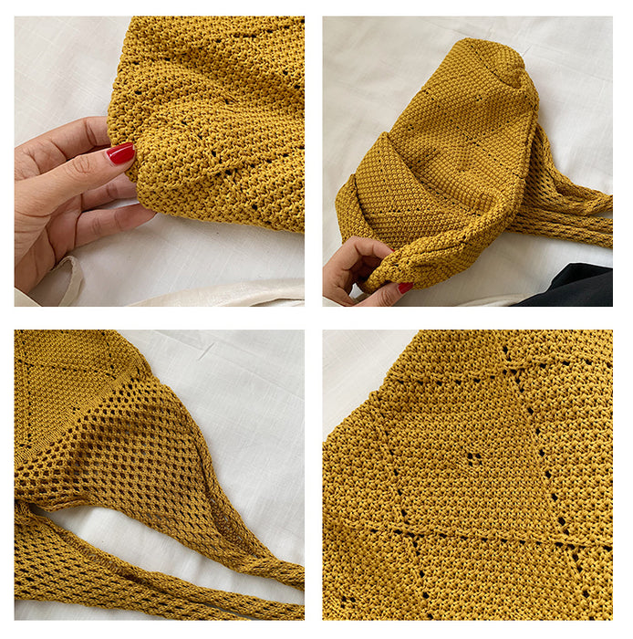 Knitted Hollow Sweater Bag Tote Shoulder