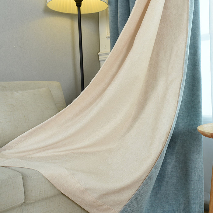 Tende della camera da letto del soggiorno finite con cuciture dirette in fabbrica, semplici tende in ciniglia solida, tende ad alta ombreggiatura