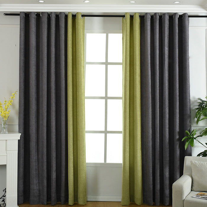 Cortina de chenille sólida com costura direta da fábrica, cortina de alto sombreamento com acabamento em cortinas para sala de estar e quarto