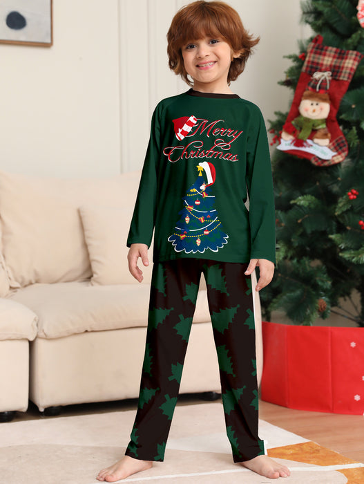 Pigiama homewear a maniche lunghe con stampa albero di Natale