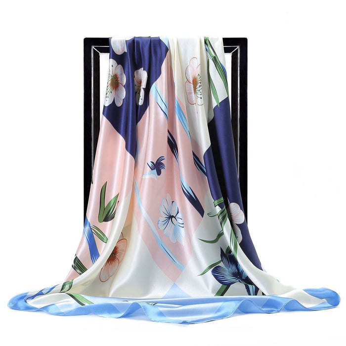 Grand foulard carré Simulation foulard en soie châle tout-match écharpe écharpe