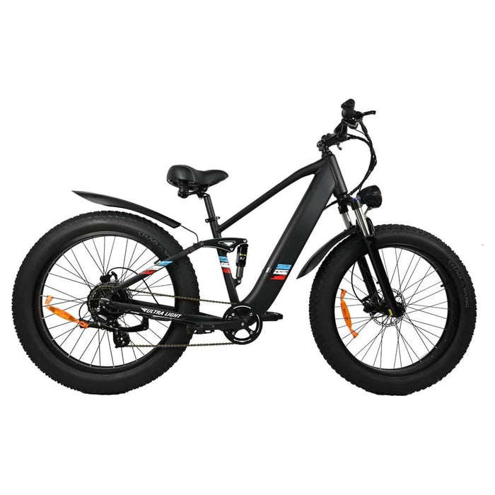 Bicicleta eléctrica para adultos: motor de 500 W, velocidad de 25 MPH, batería extraíble de 48 V, 12 AH, bicicleta eléctrica con neumáticos gruesos de 26 pulgadas, bicicleta de montaña con batería de 8 velocidades