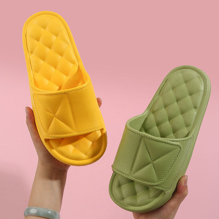 Chinelos de verão com design xadrez chinelos de banheiro para sapatos femininos