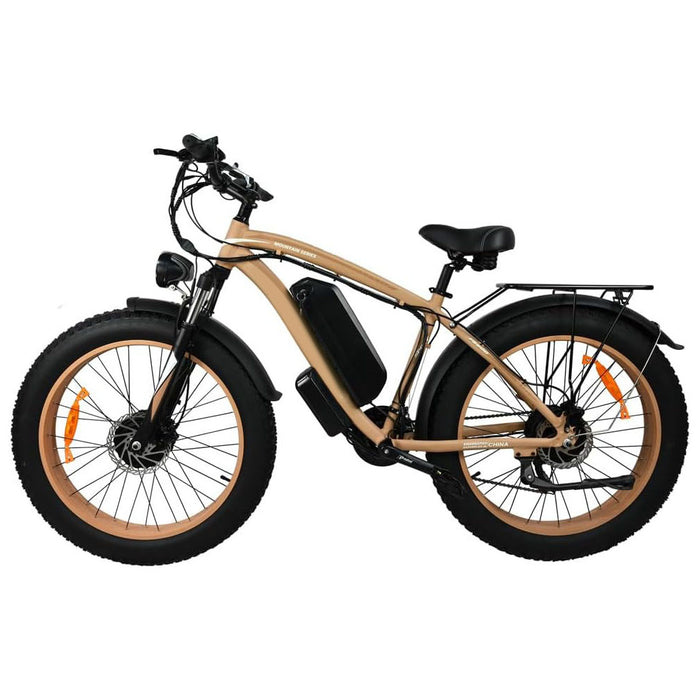 Bicicleta elétrica cáqui adultos 2000W - bicicleta elétrica com pneu gordo de 26 polegadas, bateria removível 20AH, 21 velocidades para bicicleta elétrica de montanha