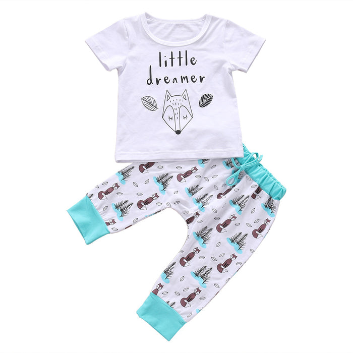 Ensemble de vêtements pour nouveau-né, t-shirt + pantalon, tenues pour petits garçons et filles