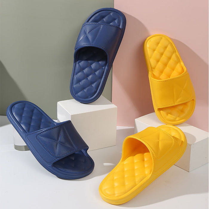 Zapatillas de verano Zapatillas de baño con diseño a cuadros para zapatos de mujer