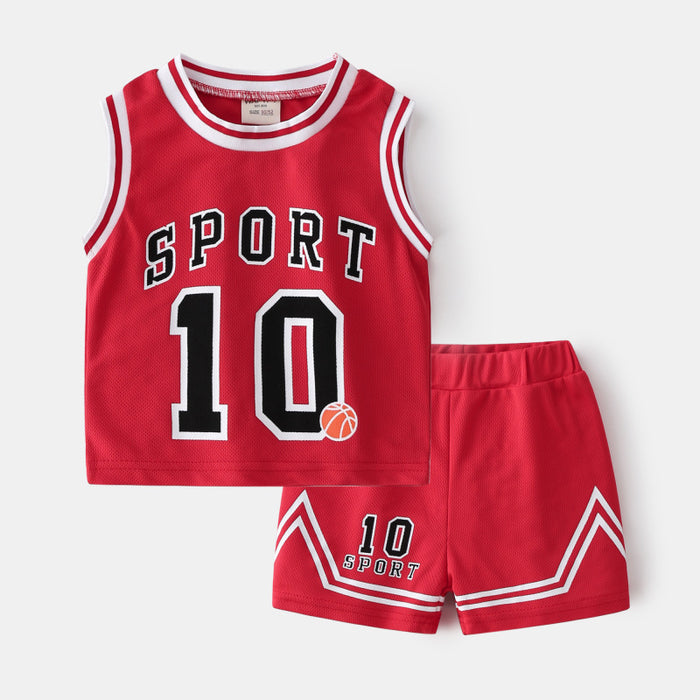 Abbigliamento da basket per bambini Tute Gilet da bambino Completo da ragazzo Felpa in due pezzi Stile estivo
