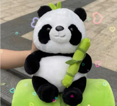 Almofada de panda de flor de tubo de bambu simulado