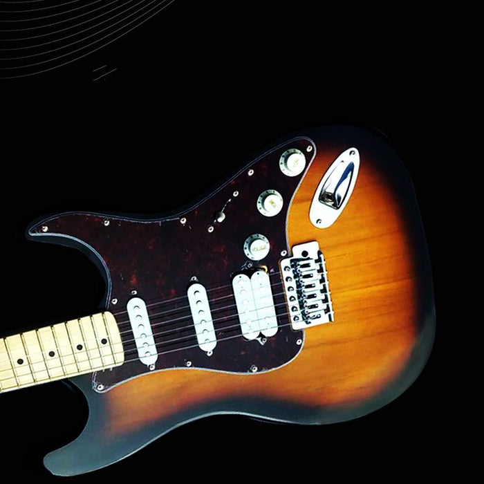 Guitarra elétrica genuína ST Lightning estilo multicolorido opcional para iniciantes